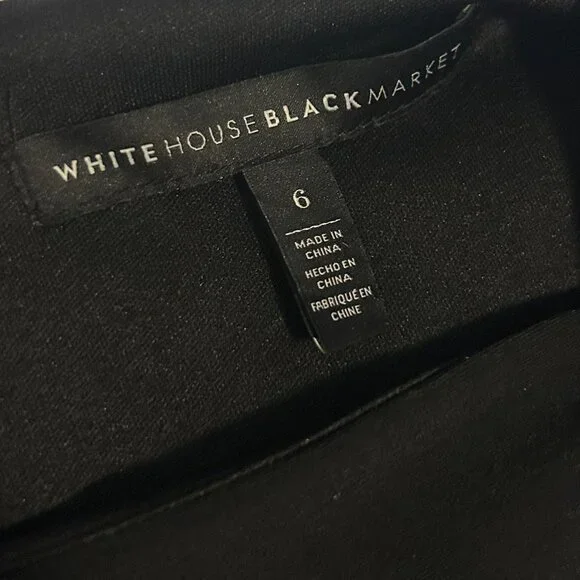 White House Black Market Floral Dress – Black with Pink Details, Size 6 - Picture 5 of 5